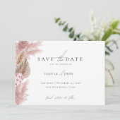 Elegant Photo Pampas Grass Wedding Save the Date  (Staand voorkant)