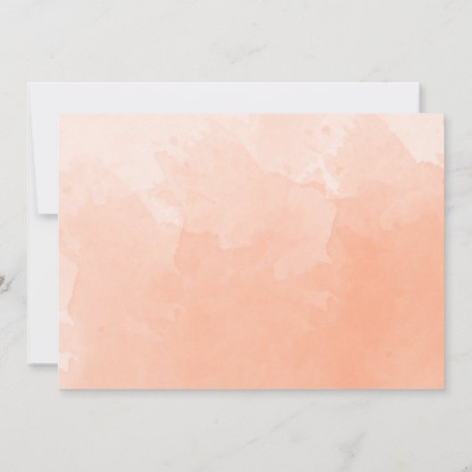 Elegant Photo Peach Monogram Weddenschap Save The Date (Achterkant)
