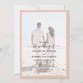 Elegant Photo Peach Wedding Kaart (Voorkant)