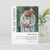 Elegant Photo Private Ceremony Wedding Aankondiging (Staand voorkant)