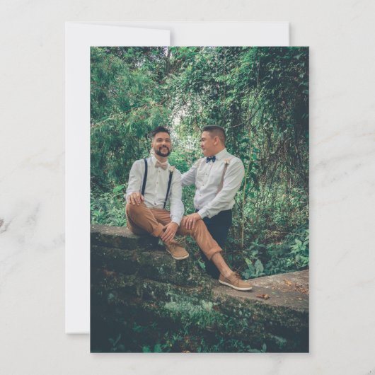 Elegant Photo Private Ceremony Wedding Aankondiging (Achterkant)