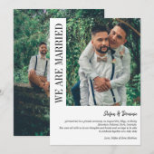 Elegant Photo Private Ceremony Wedding Aankondiging (Voorkant / Achterkant)