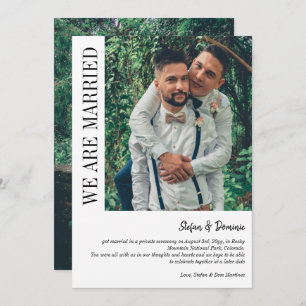 Elegant Photo Private Ceremony Wedding Aankondiging