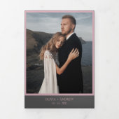 Elegant Photo QR code All in one RSVP wedding Drieluik Uitnodiging (Cover)