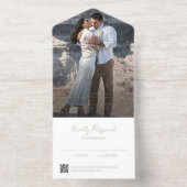 Elegant Photo QR Code Modern Wedding All In One Uitnodiging (Binnenkant)