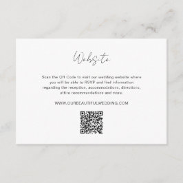 Elegant Photo QR Code Modern Wedding Informatiekaartje