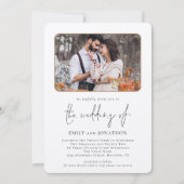 Elegant Photo QR Code Weddenschap Kaart (Voorkant)