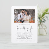 Elegant Photo QR Code Weddenschap Kaart (Staand voorkant)