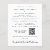 Elegant Photo QR Code Weddenschappen Reception Inv (Achterkant)