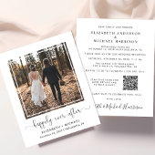 Elegant Photo QR Code Weddenschappen Reception Inv