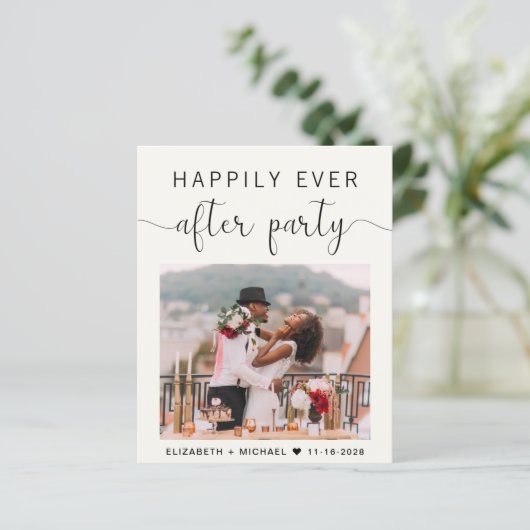 Elegant Photo QR Code Weddenschappen Reception Inv (Staand voorkant)