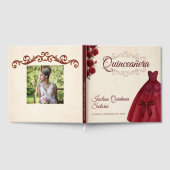 Elegant Photo Quinceanera 15th birthday Burgundy Gastenboek (Volledig)