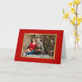 Elegant Photo Red en Gold Tree Kaart (Gele Bloem)