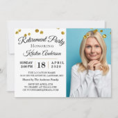 Elegant Photo Retirement Party Invitation Kaart (Voorkant)