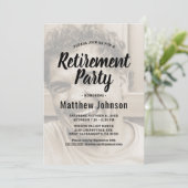 Elegant Photo Retirement Party Kaart (Staand voorkant)