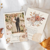 Elegant Photo Rustic Autumn Wedding Thank You Card Bedankkaart