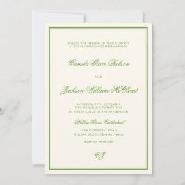 Elegant Photo Sage Green Wedding Kaart