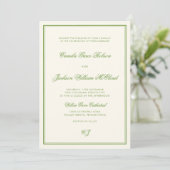 Elegant Photo Sage Green Wedding Kaart (Staand voorkant)