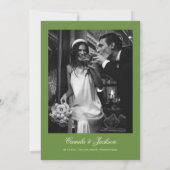 Elegant Photo Sage Green Wedding Kaart (Achterkant)