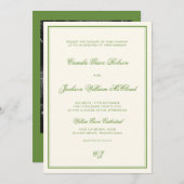 Elegant Photo Sage Green Wedding Kaart (Voorkant / Achterkant)