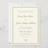 Elegant Photo Sage Green Wedding Kaart (Voorkant)