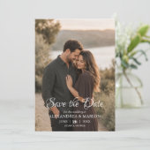 Elegant Photo Save the Date Wedding Announcement (Staand voorkant)