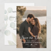 Elegant Photo Save the Date Wedding Announcement (Voorkant / Achterkant)