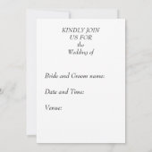 Elegant Photo Script Custom Wedding Invitation Kaart (Achterkant)