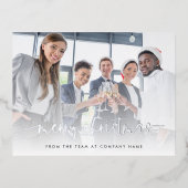 Elegant Photo Script Merry Kerstry Real Folie Feestdagen Briefkaart (Voorkant)