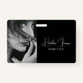 Elegant Photo Script Name Title  Badge (Voorkant)