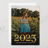 Elegant Photo Script Overlay Graduparty Invi Kaart (Voorkant / Achterkant)