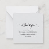 Elegant Photo Script Wedding Thank You Notitiekaartje (Achterkant)