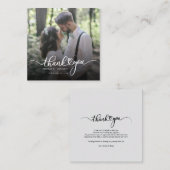 Elegant Photo Script Wedding Thank You Notitiekaartje (Voorkant / Achterkant)