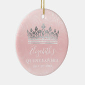Elegant Photo Silver and Blush Pink Quinceanera Keramisch Ornament (Rechts)