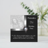 Elegant Photo Silver Black Ballon 21st Birthday Kaart (Staand voorkant)