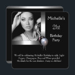 Elegant Photo Silver Black Ballon 21st Birthday Kaart<br><div class="desc">Fantastische Elegant Events for Women, Girls, Party Invites voor alle leeftijden, pas je aan op de leeftijd die je wilt! 21ste uitnodiging van de Birthday Party, 20e uitnodiging van de Birthday Party, 30e uitnodiging van de Birthday Party, 40e uitnodiging van de Birthday Party, 50e uitnodiging van de Birthday Party, 60e...</div>