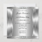 Elegant Photo Silver Diamond Birthday Party Kaart (Achterkant)