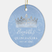 Elegant Photo Silver Light Baby Blue Quinceanera Keramisch Ornament (Links)