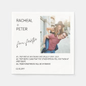 Elegant Photo Simple Script Fun Facts Weddenschap Servet (Voorkant)