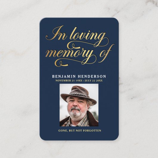 Elegant Photo Sympathie Funeral Prayer Cards Visitekaartje (Voorkant)