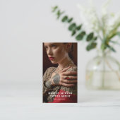Elegant Photo Tattoo Artist Visitekaartje (Staand voorkant)