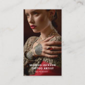 Elegant Photo Tattoo Artist Visitekaartje (Voorkant)