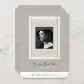 Elegant Photo Template Memorial Funeral Invitation Kaart (Voorkant / Achterkant)