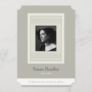 Elegant Photo Template Memorial Funeral Invitation Kaart