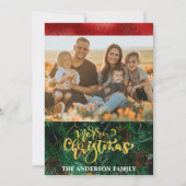 Elegant Photo Trendy Handgeschreven script kerst Feestdagenkaart (Voorkant)