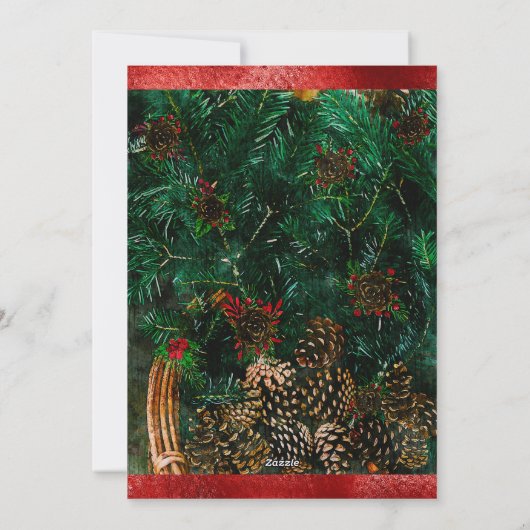 Elegant Photo Trendy Handgeschreven script kerst Feestdagenkaart (Achterkant)