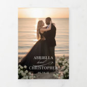 Elegant Photo Tri-Fold Wedding Invitation Drieluik Programma (Cover)