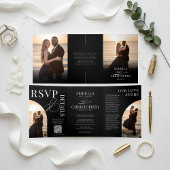 Elegant Photo Tri-Fold Wedding Invitation Drieluik Programma