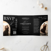 Elegant Photo Tri-Fold Wedding Invitation Drieluik Programma (Binnen)