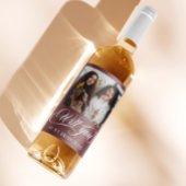 Elegant Photo Typography Bridesmaid Voorstel Wijn Etiket